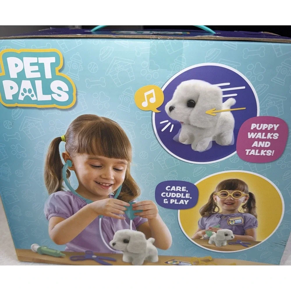Pet Pals Pet Care Vet Set Electronic Walking Talking Puppy 6 Pc Pretend Play New